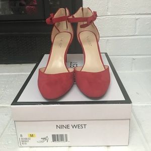 NIB Nine West Red Suede pumps, size 8